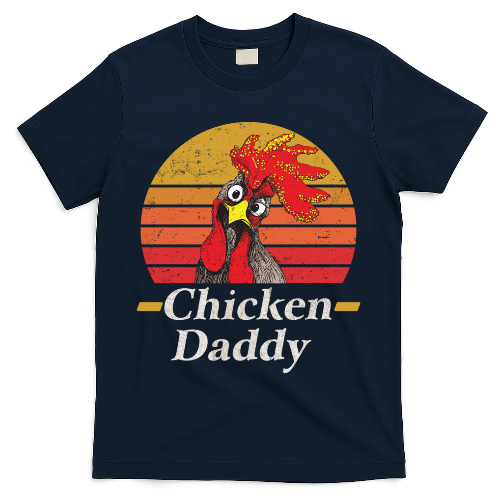 Mens Chicken Daddy Vintage Poultry Farmer Rooster Cool Gift T-Shirt