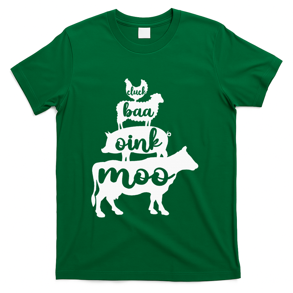 Oink Cluck Baa Moo Birthday Pig Chicken Cow Farmer T-Shirt