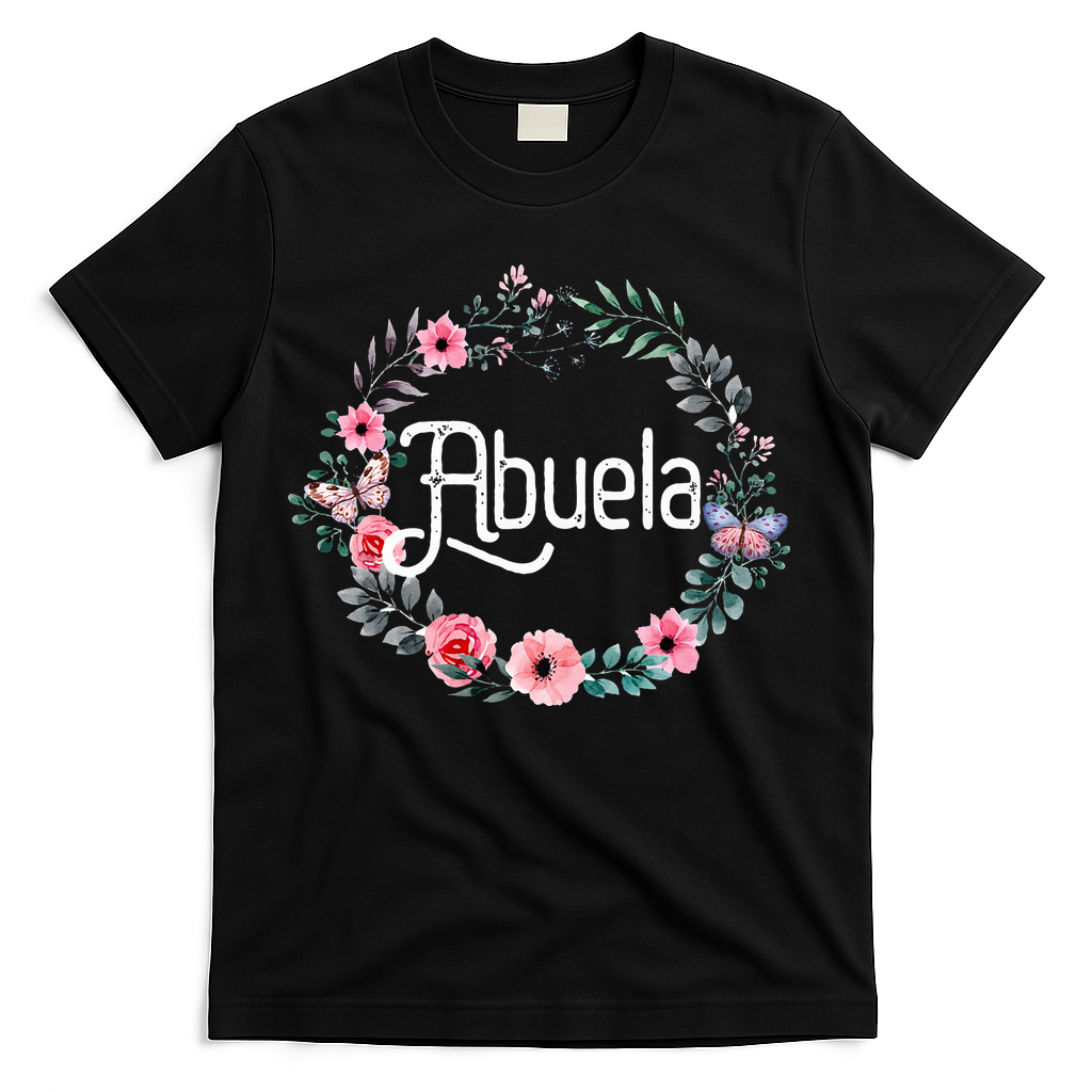 Mother's Day Gift For Spanish Grandma Floral Abuela T-Shirt