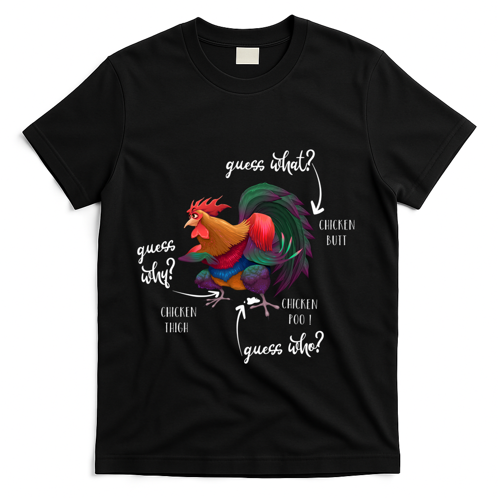 Guess What Chicken Butt Guess Why Chicke Thigh Guess Who Poo Gift T-Shirt