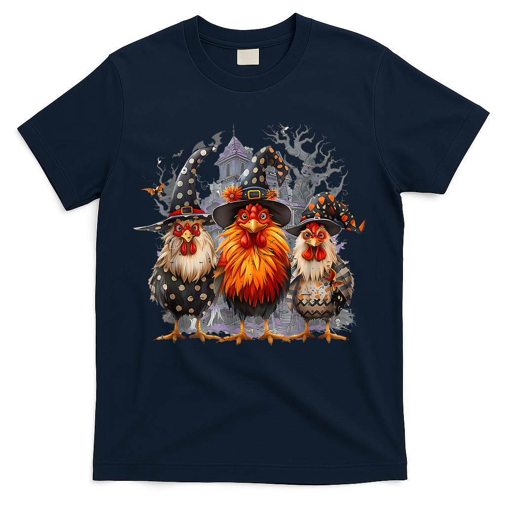 Funny Chicken Halloween Costume Spooky Season Chickens Witch T-Shirt