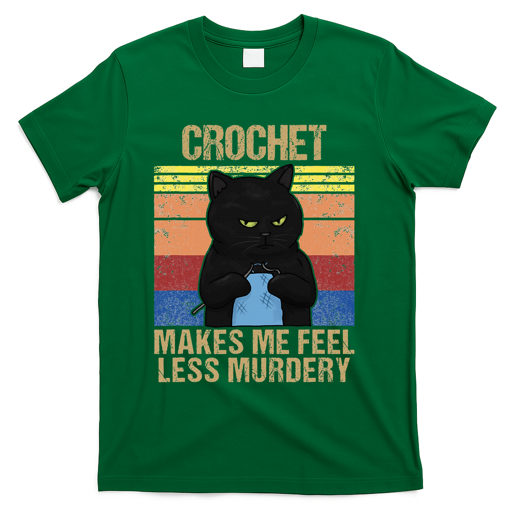 Funny Crochet Mom Makes Me Feel Less Murdery Vintage T-Shirt