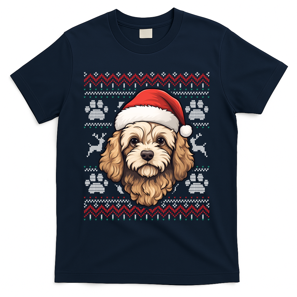 Cavapoo Santa Hat Christmas Funny Dog Mom Dad Great Gift T-Shirt