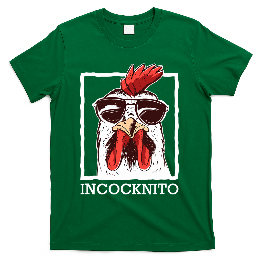 Incocknito Cock Rooster Wearing Sunglasses Chicken Lover T-Shirt
