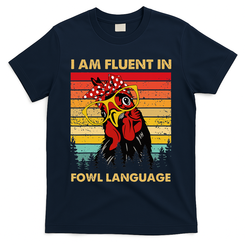 Retro Vintage Chicken Funny I Am Fluent Fowl Language T-Shirt