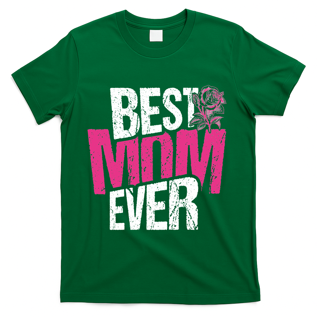 Best Mom Ever Rose Distressed T-Shirt