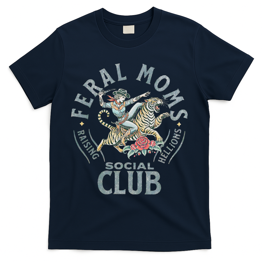 Feral Moms Social Club SomebodyS Feral Wife Mom Life Trendy T-Shirt