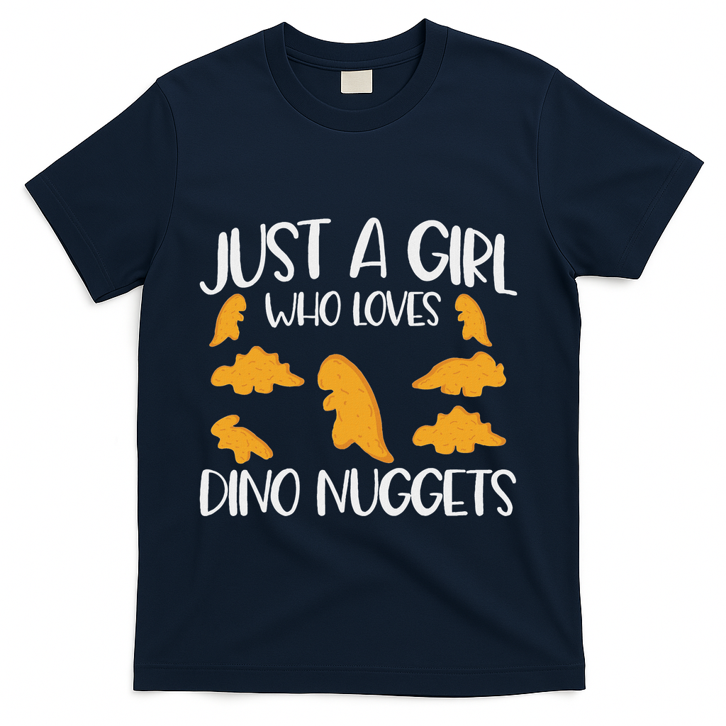 Just A Girl Who Loves Dino Nuggets Dinosaur Chicken Nuggets T-Shirt