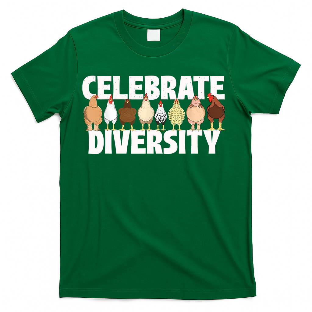 Celebrate Diversity Chicken Lover Farmyard Animal Lover T-Shirt