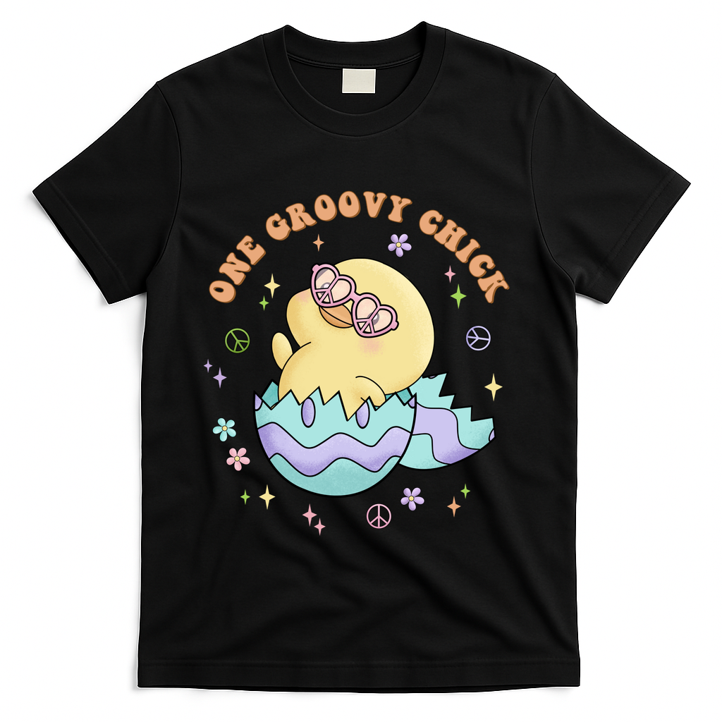 One Groovy Chick Funny Cute Baby Chicken T-Shirt