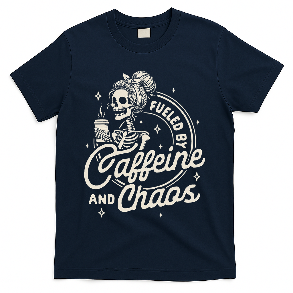 Mom Life Coffee Lover Motherhood Fueled By Caffeine & Chaos T-Shirt
