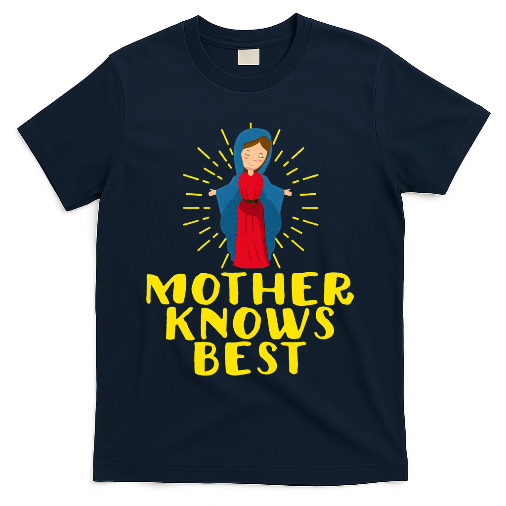 Blessed Mother Mary Knows Best Catholic Mother's Day T-Shirt