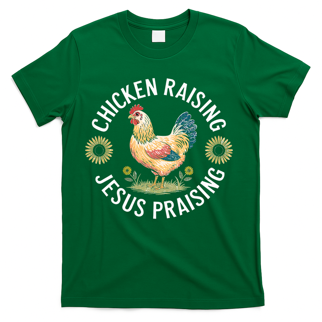 Retro Vintage Chicken Raising & Jesus Praising T-Shirt