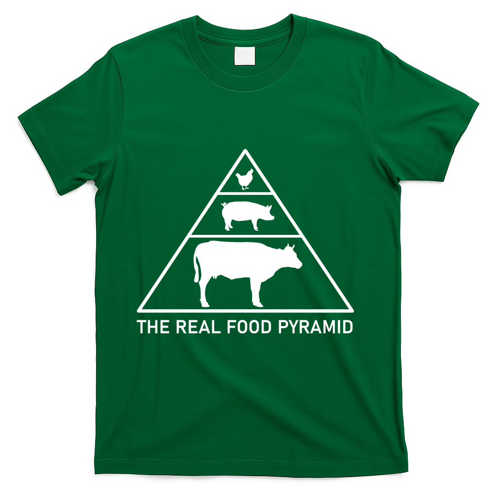 The Real Food Pyramid Beef Pork Chicken T-Shirt