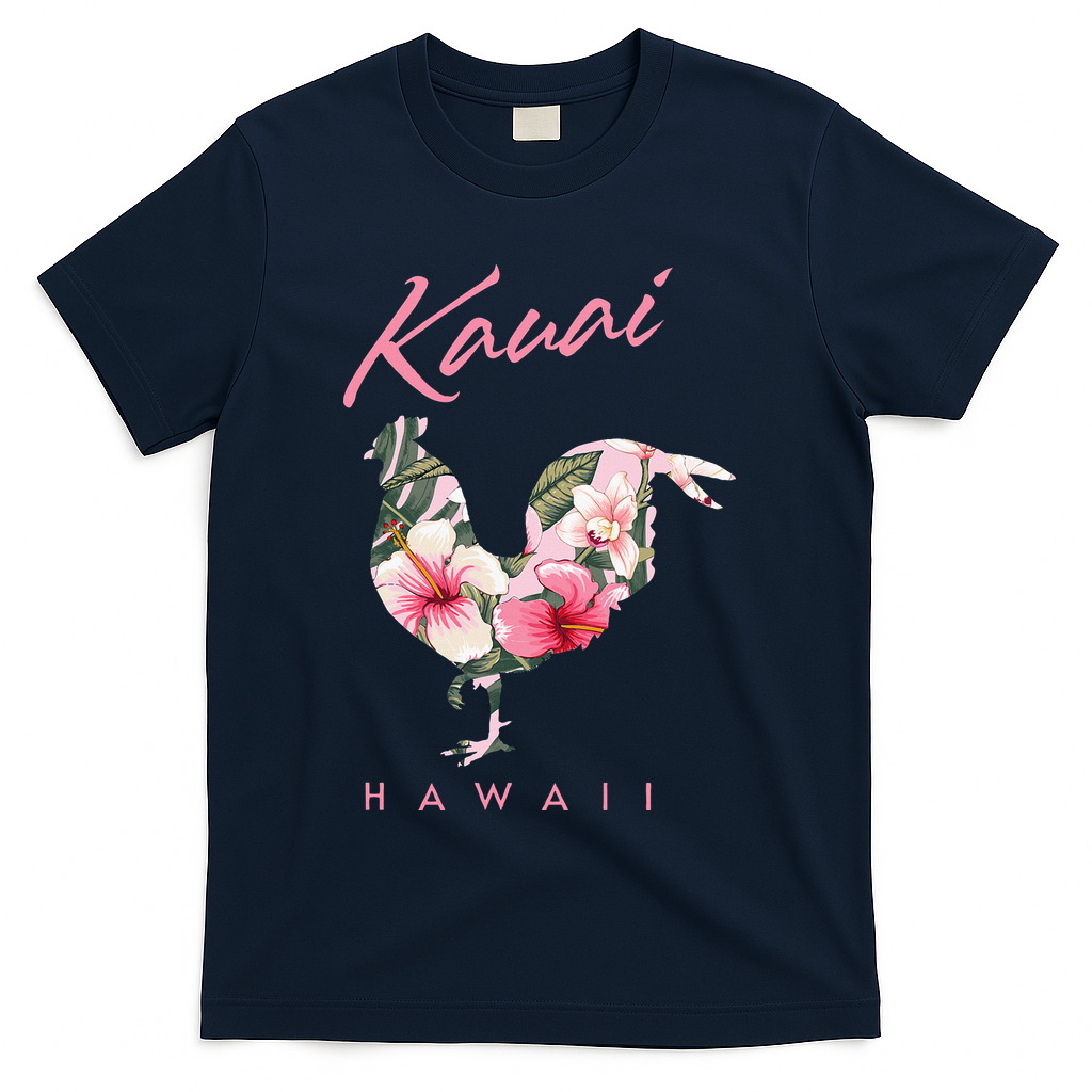 Kauai Hawaii Flower Hibiscus Chicken Lover Souvenir T-Shirt