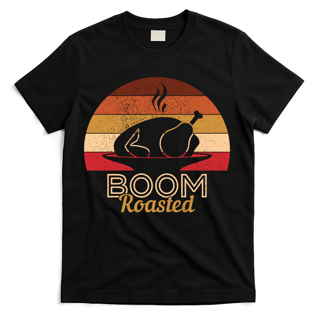 Vintage Boom Roasted Funny Thanksgiving Turkey Cool Gift T-Shirt