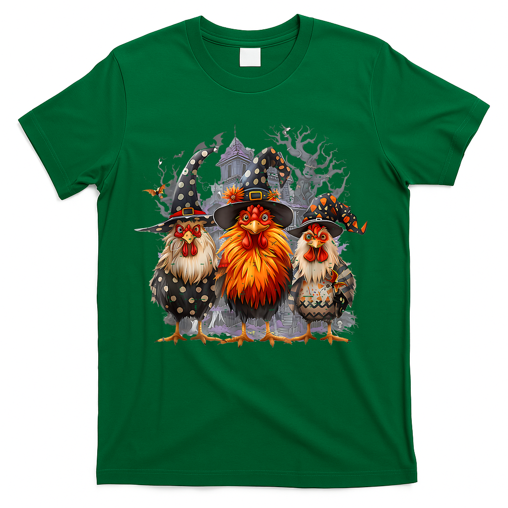Funny Chicken Halloween Costume Spooky Season Chickens Witch T-Shirt