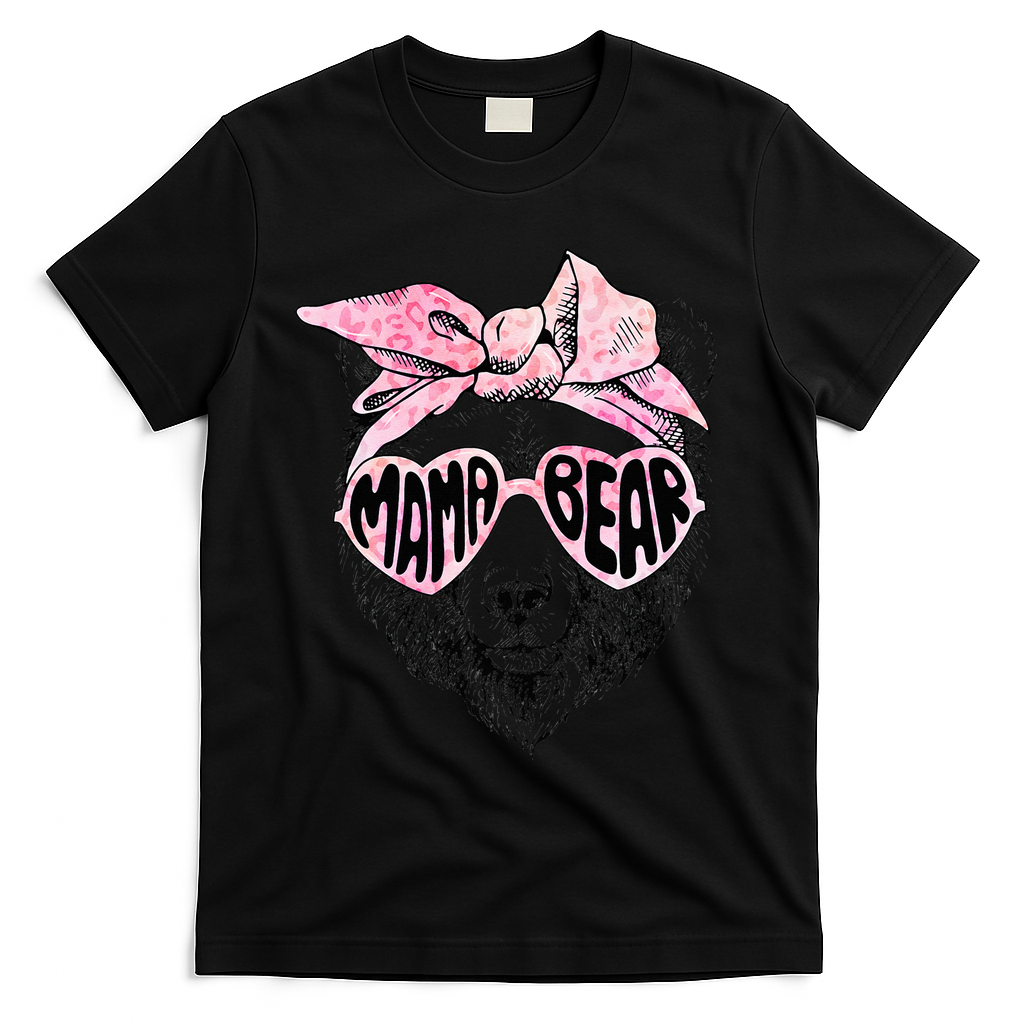 Mama Bear Face Sunglasses Grandma Mom Mommy Mother's Day T-Shirt