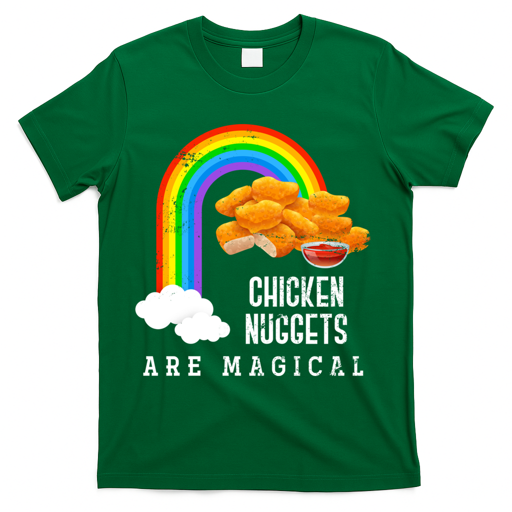 Funny Nuggets Lover Rainbow Gift Fast Food Chicken Nugget Gift T-Shirt