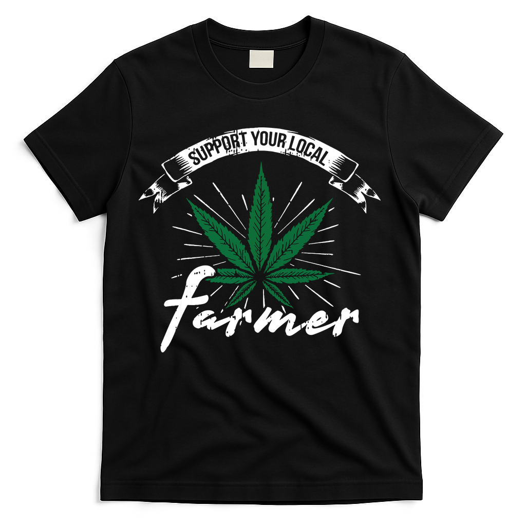 Support Your Local Weed Farmer Funny Cannabis Marijuana Gift T-Shirt