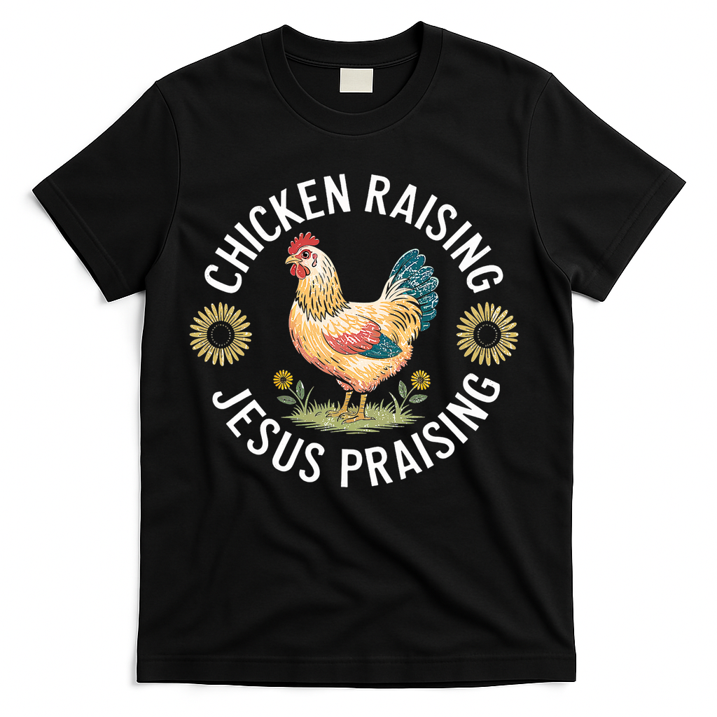 Retro Vintage Chicken Raising & Jesus Praising T-Shirt