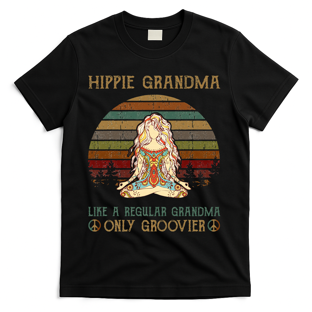 Hippie Grandma Like A Regular Grandma Vintage T-Shirt