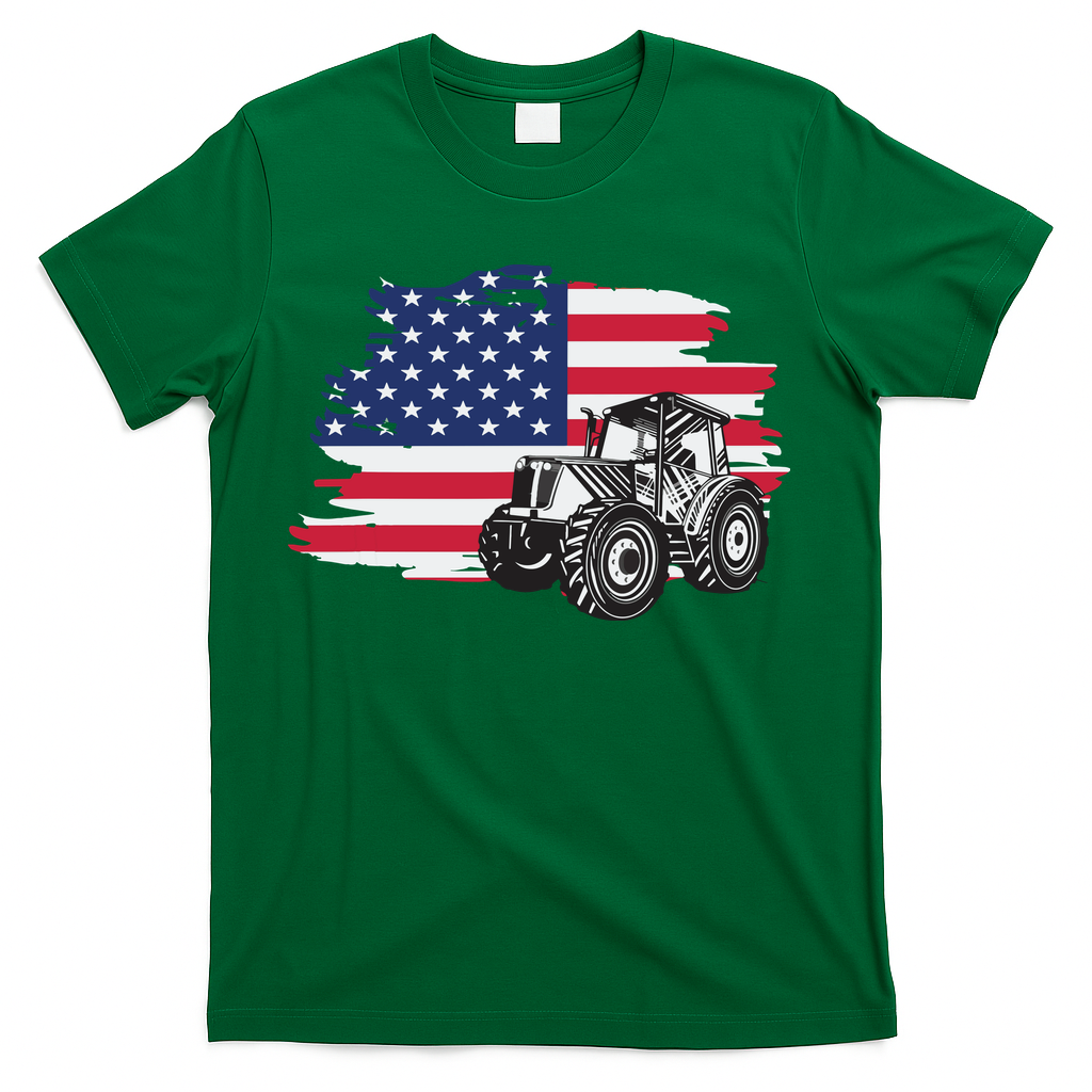 American Farmer US Flag Farmer Farming Gift T-Shirt