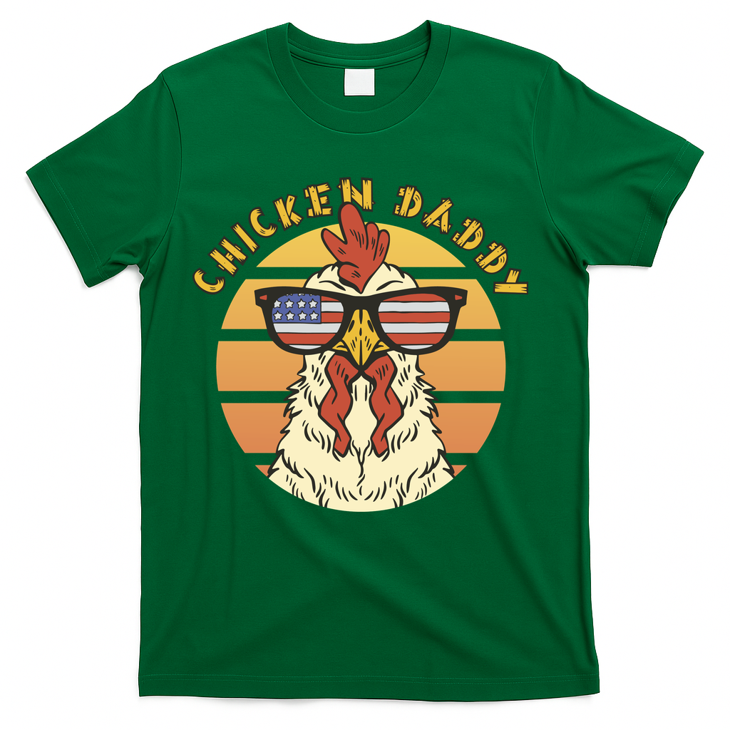Chicken Daddy American Flag Funny T-Shirt