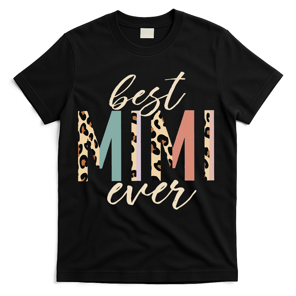 Best Mimi Ever Gifts Leopard Print Mothers Day T-Shirt