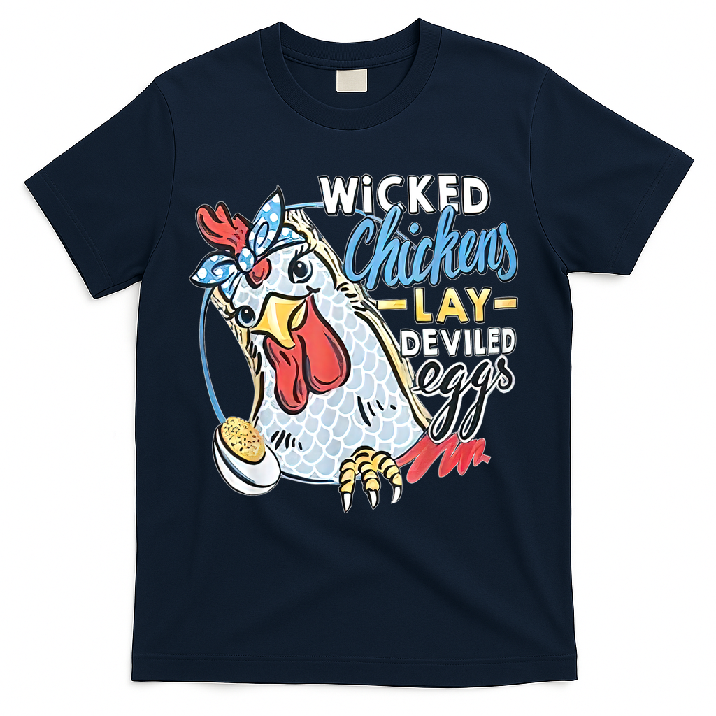 Wicked Chickens Lay Deviled Eggs Funny Chicken Lovers T-Shirt