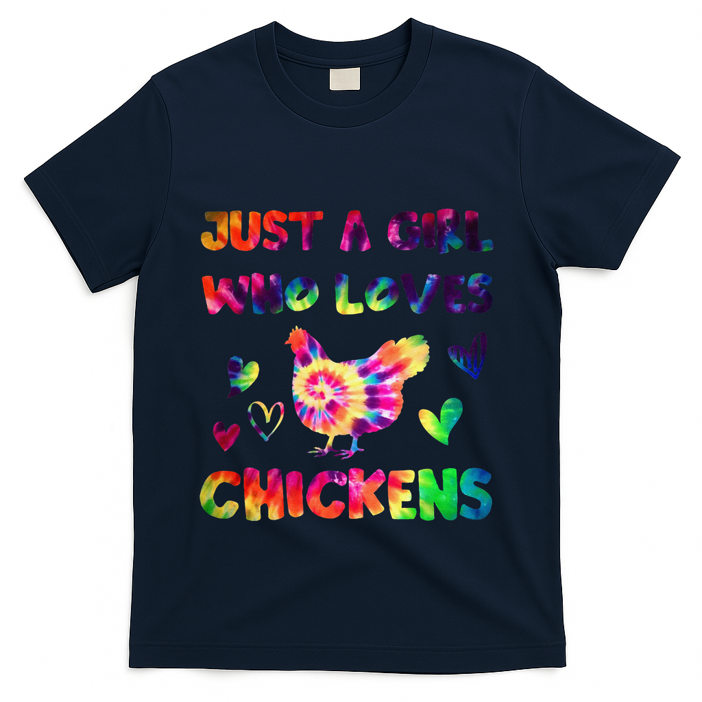 Just A Girl Who Loves Chickens Girl Farmer (3) T-Shirt