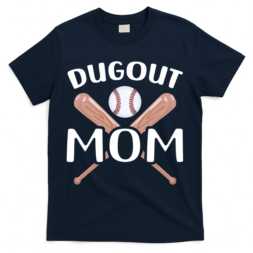 Funny Mom Dugout Mom Baseball Cool Baseball Mom T-Shirt