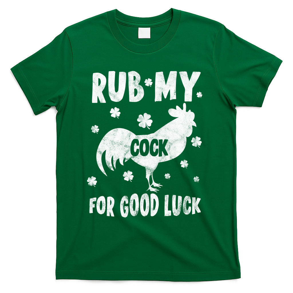 Rub My Cock For Good Lucky Funny St Patrick's Day T-Shirt