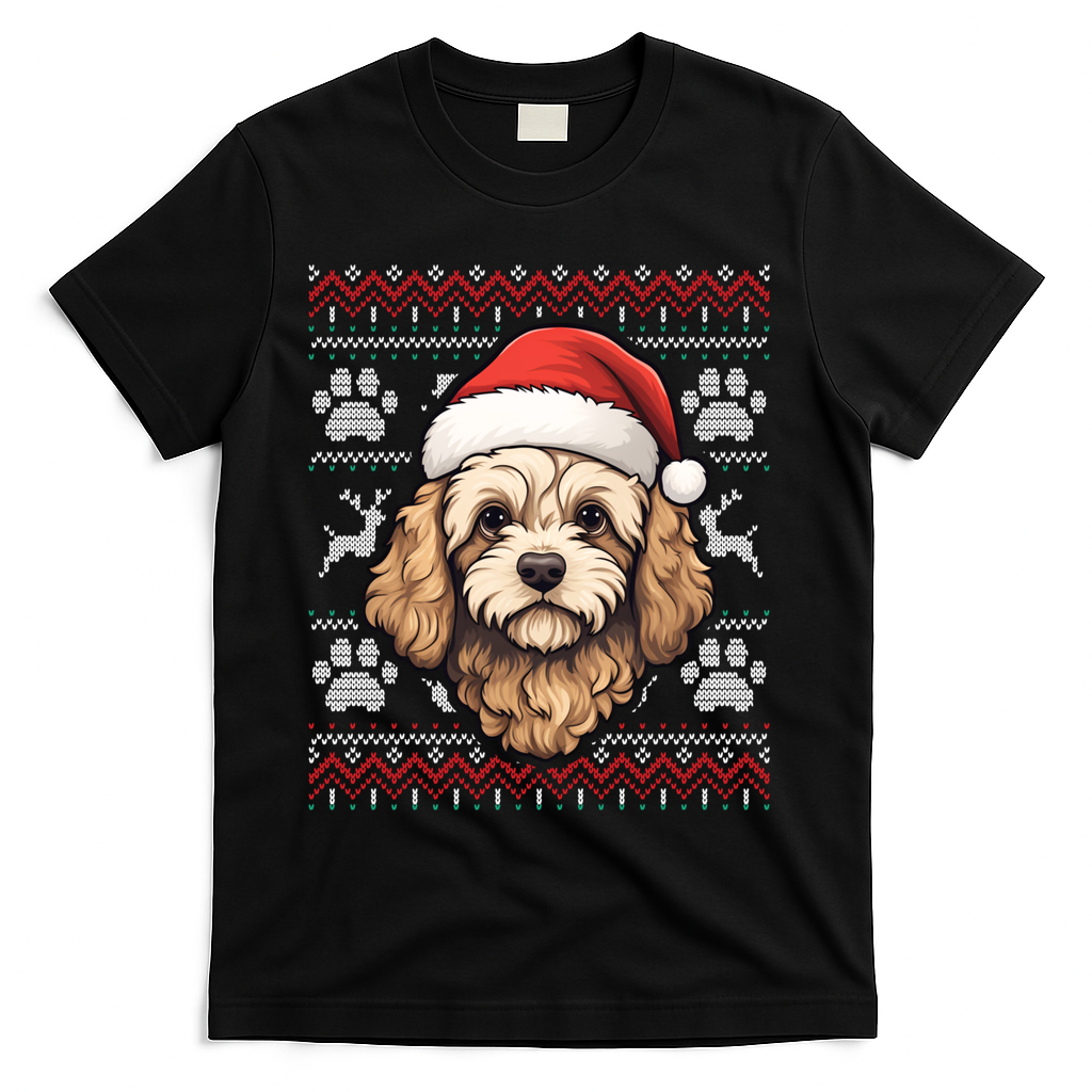 Cavapoo Santa Hat Christmas Funny Dog Mom Dad Great Gift T-Shirt