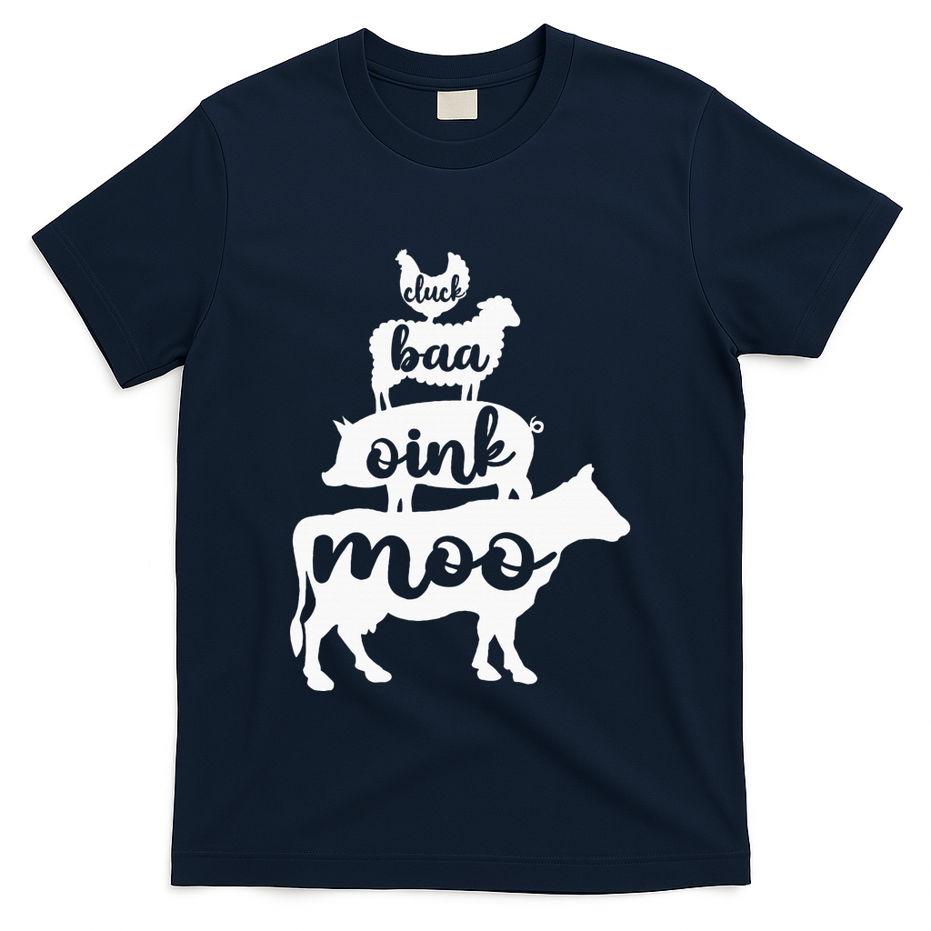 Oink Cluck Baa Moo Birthday Pig Chicken Cow Farmer T-Shirt