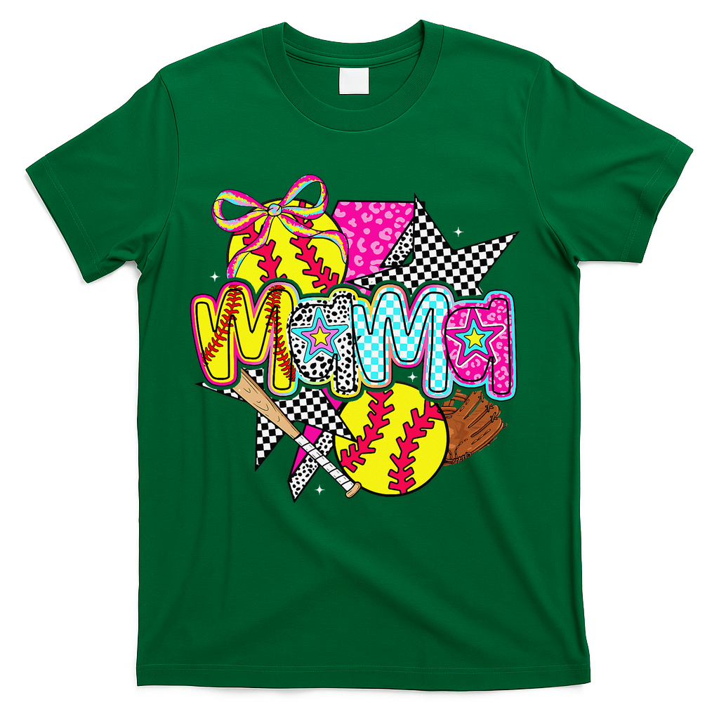 Softball Mama Mom Softball Game Day Vibes Mothers Day Women T-Shirt