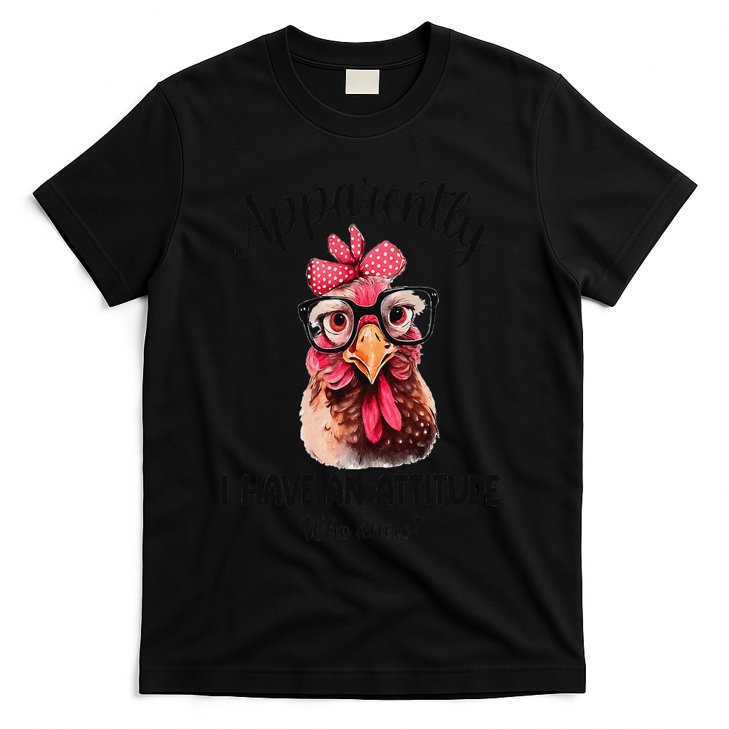 Apparently I Have An Attitude Who Knew Funny Chicken T-Shirt