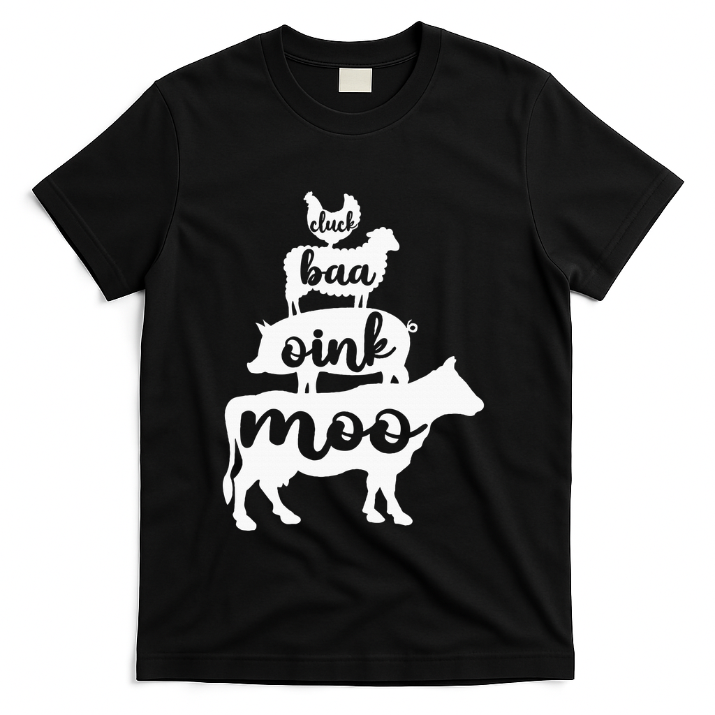 Oink Cluck Baa Moo Birthday Pig Chicken Cow Farmer T-Shirt