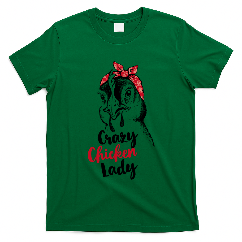 Crazy Chicken Lady + Funny Bandana Chicken Whisperer Gift Great Gift T-Shirt