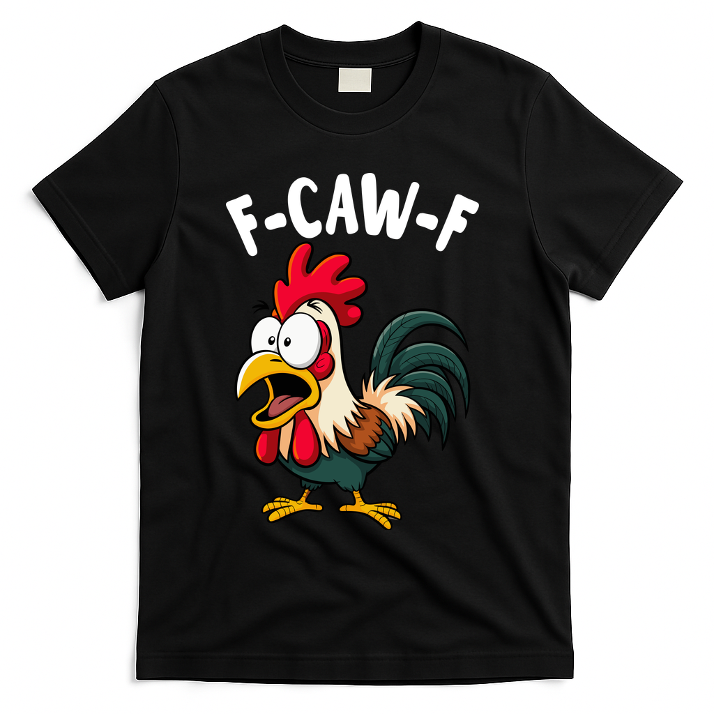 F-CAW-F Rooster Screaming Chicken Clucking Meme T-Shirt