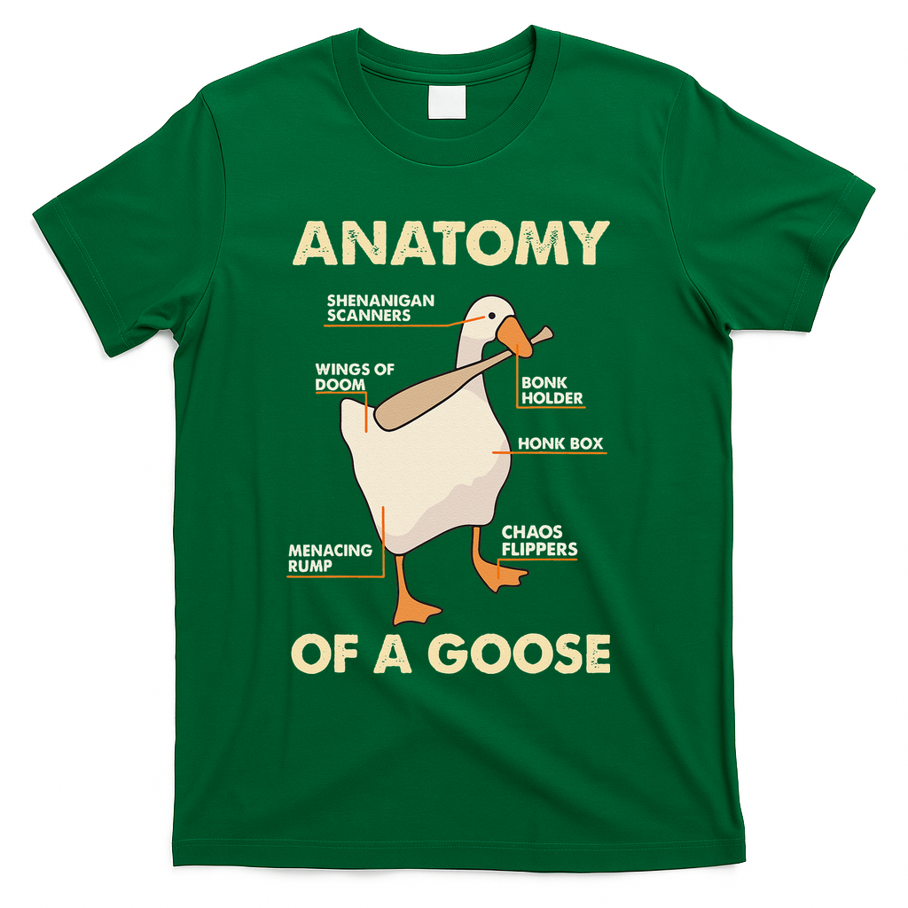 Anatomy Of A Goose Funny Meme Animal Lover Goose Honk Bonk T-Shirt