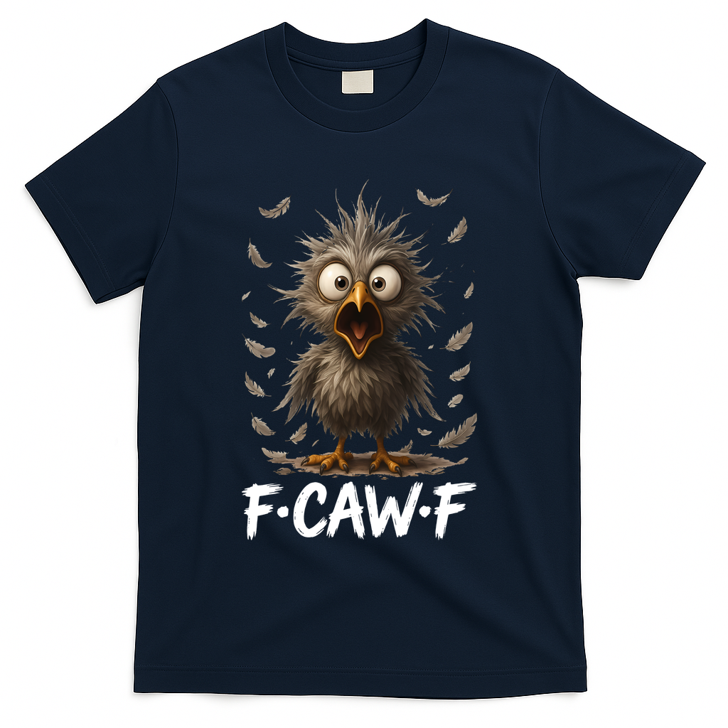F-Caw-F Messy Baby Chicken Bird Shocked Face Feather Chaos T-Shirt
