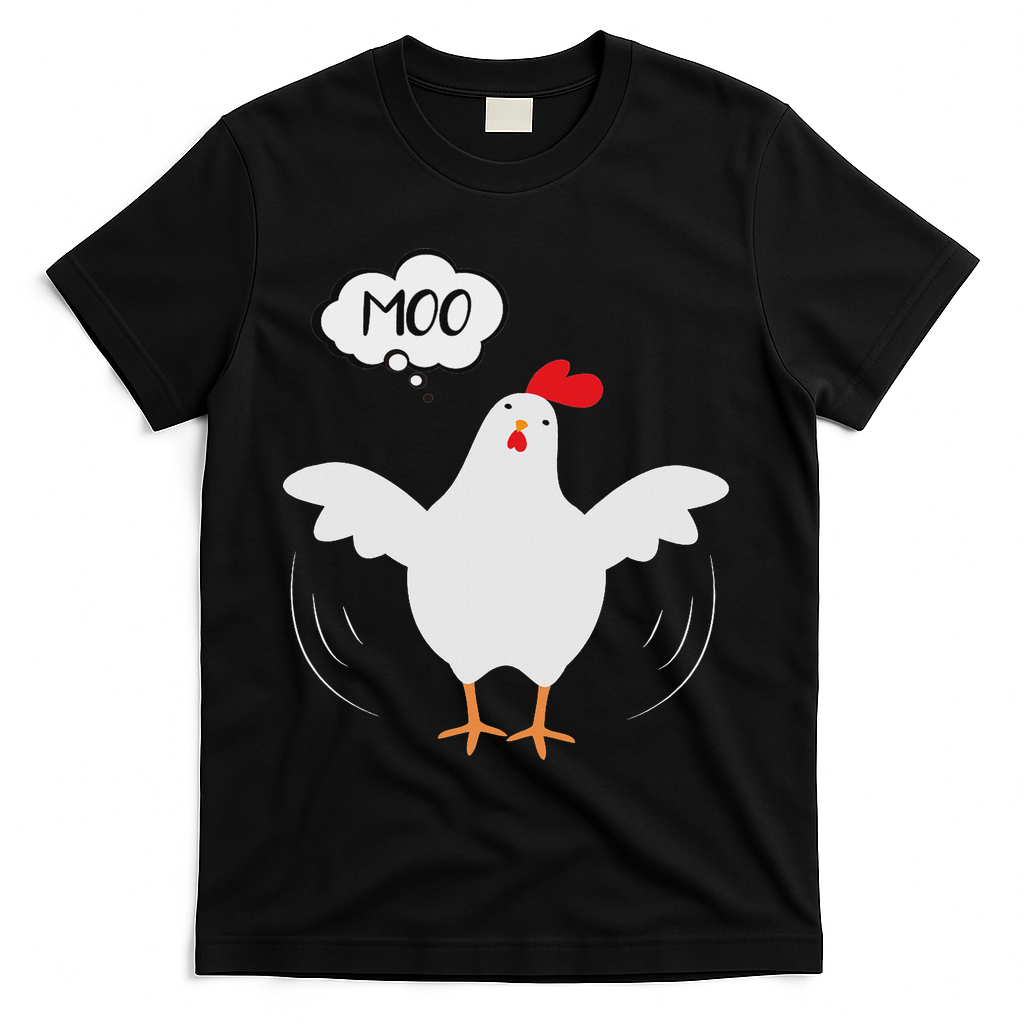Funny Chicken Saying Moo But Guess What Chicken Moo T-Shirt