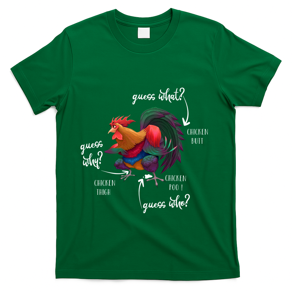 Guess What Chicken Butt Guess Why Chicke Thigh Guess Who Poo Gift T-Shirt