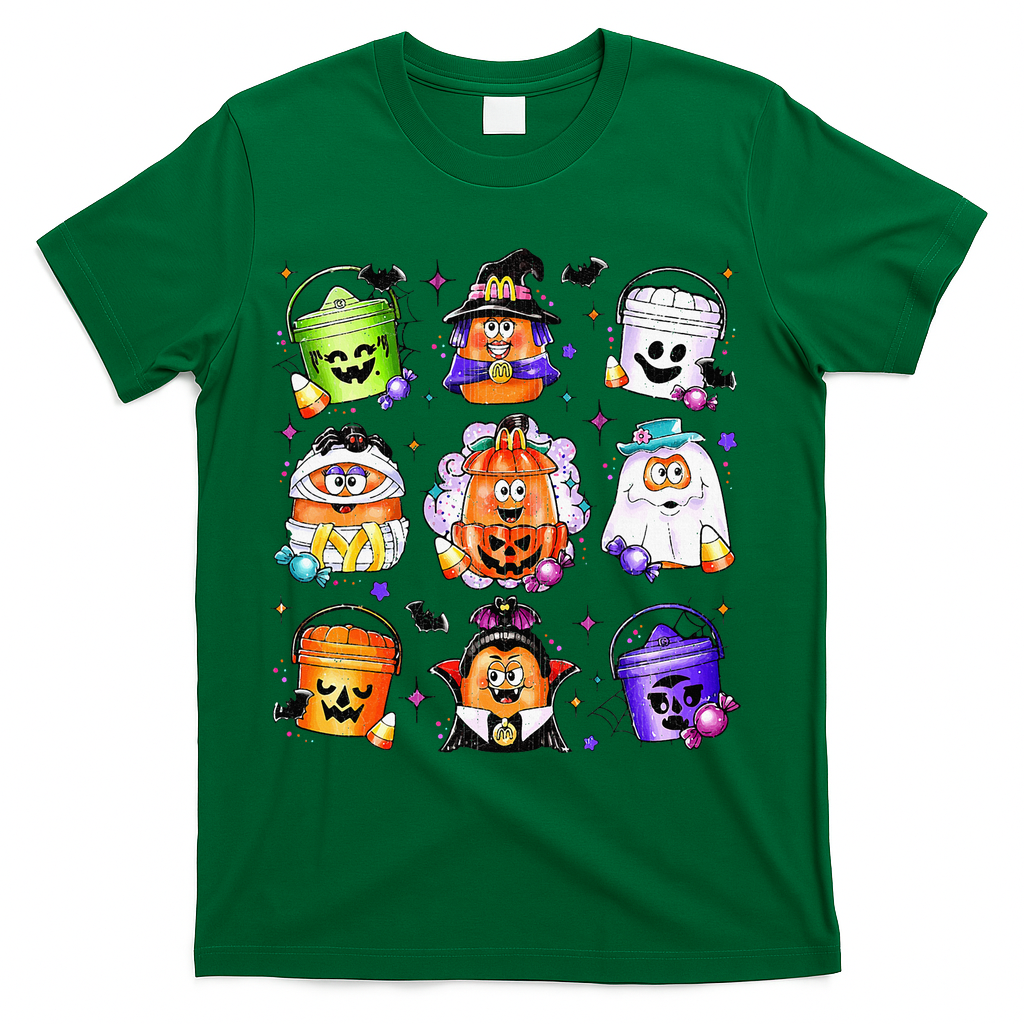 Chicken Nuggets Pumpkin Halloween 90S Vintage T-Shirt