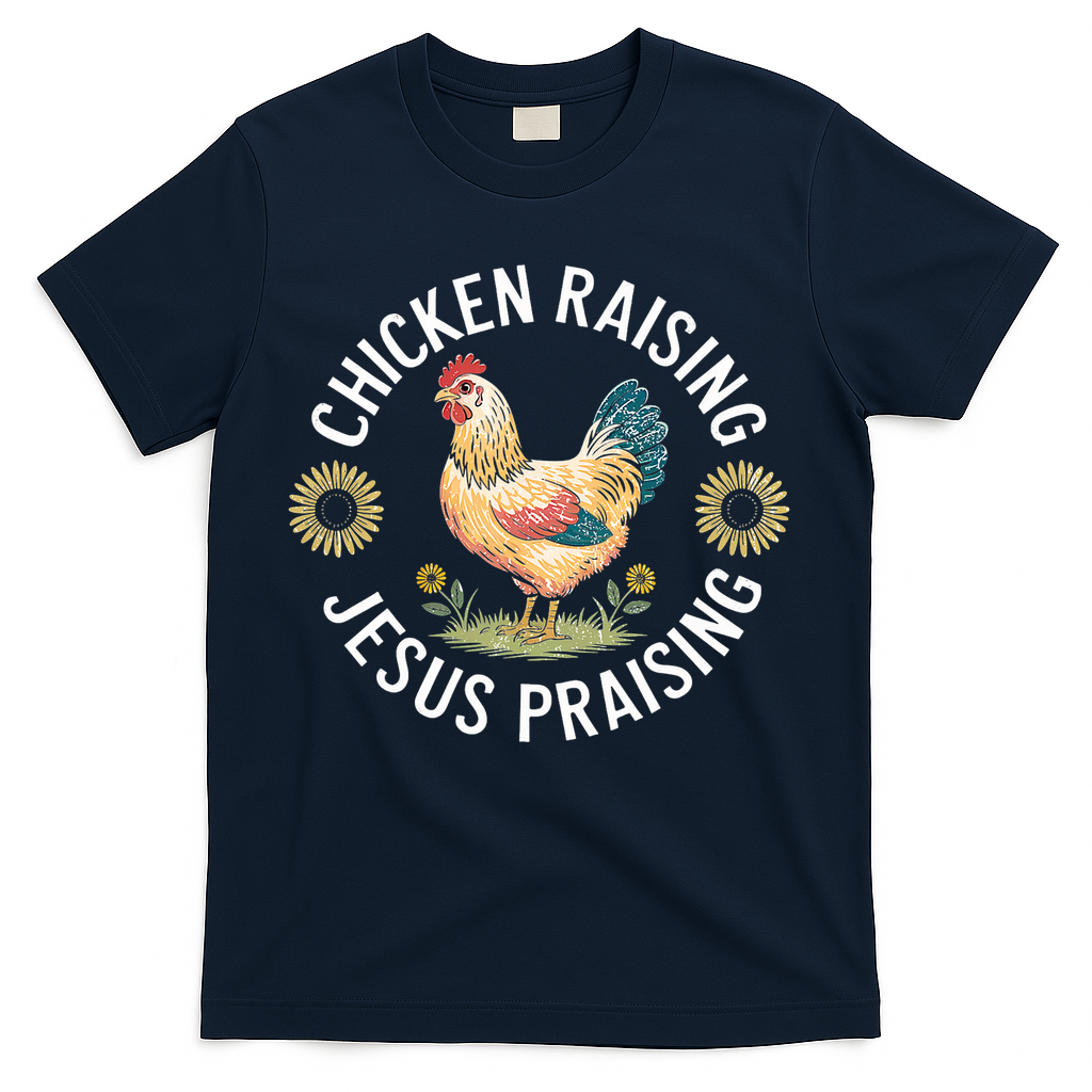Retro Vintage Chicken Raising & Jesus Praising T-Shirt