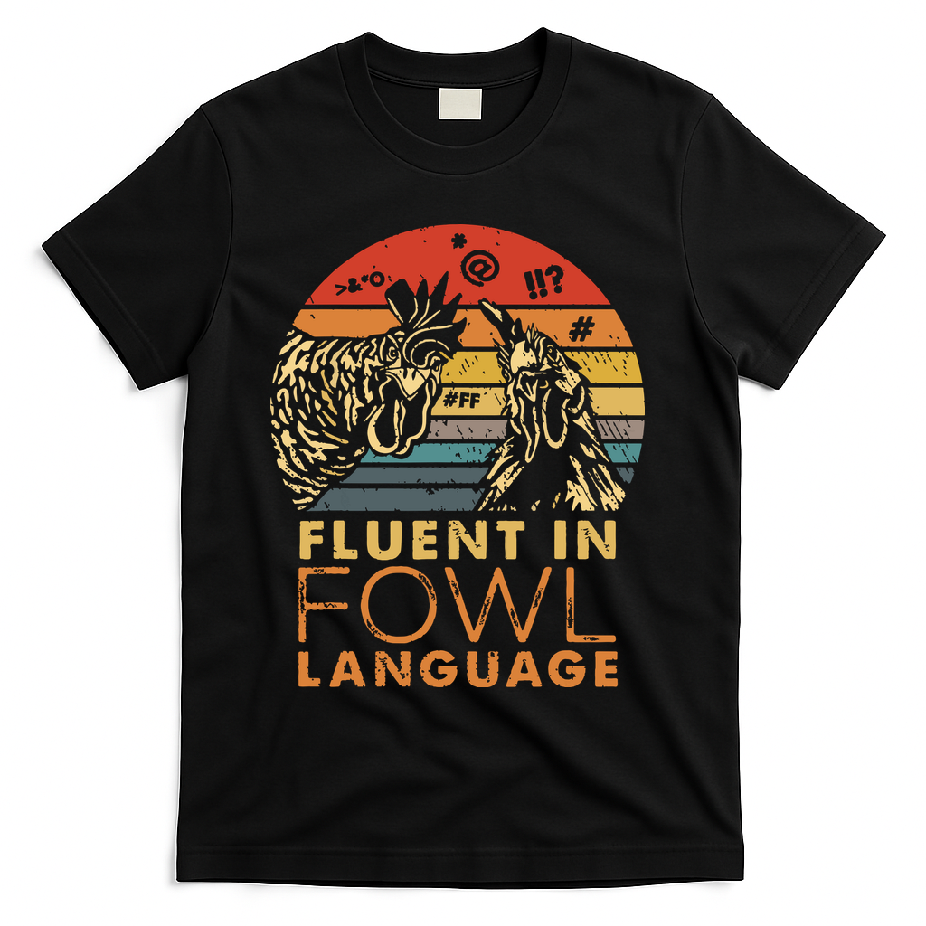 Fluent In Fowl Language Funny Chicken Meme Farm T-Shirt