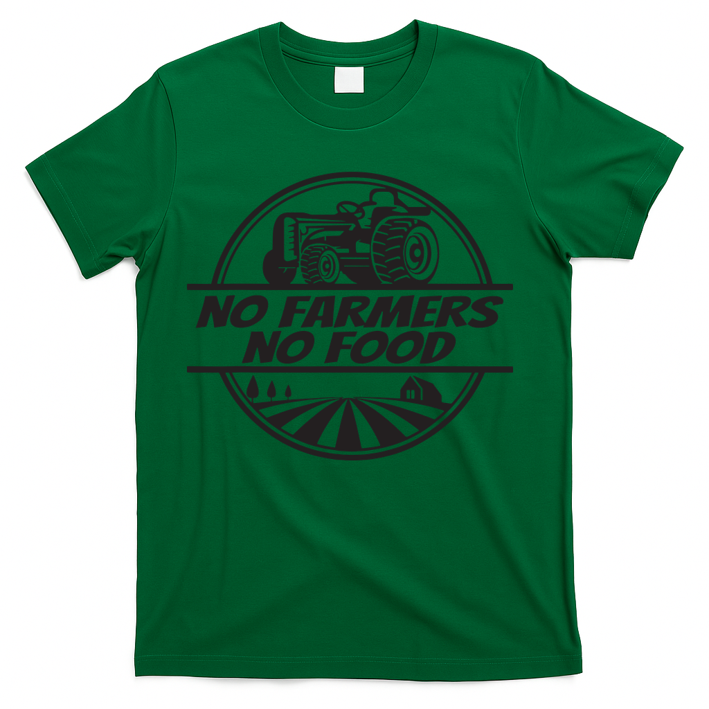 Retro No Farmers No Food Support Local Foods Farmer T-Shirt