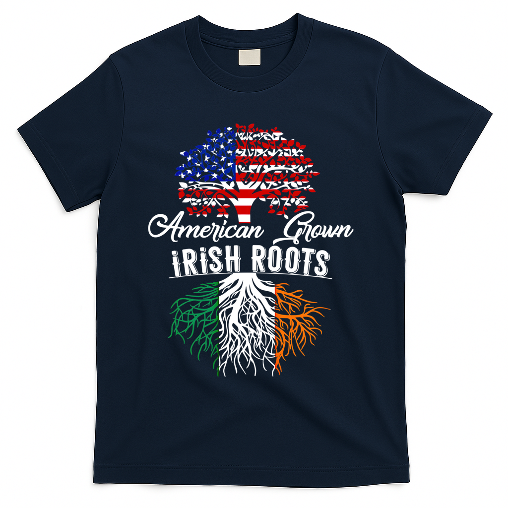 American Grown Irish Root Ireland Flag Irish Gift T-Shirt