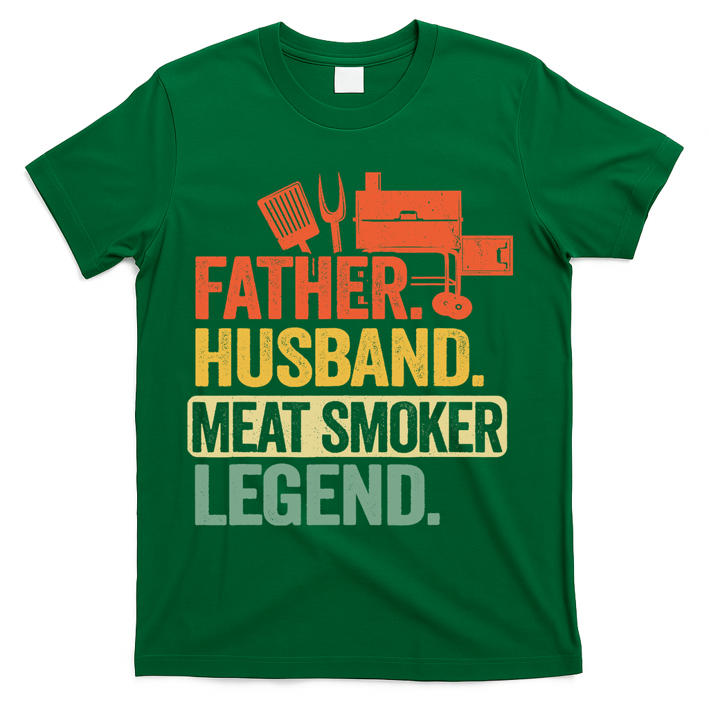 Father Husband Meat Smoker Legend Grilling Dad Meat Smoking T-Shirt